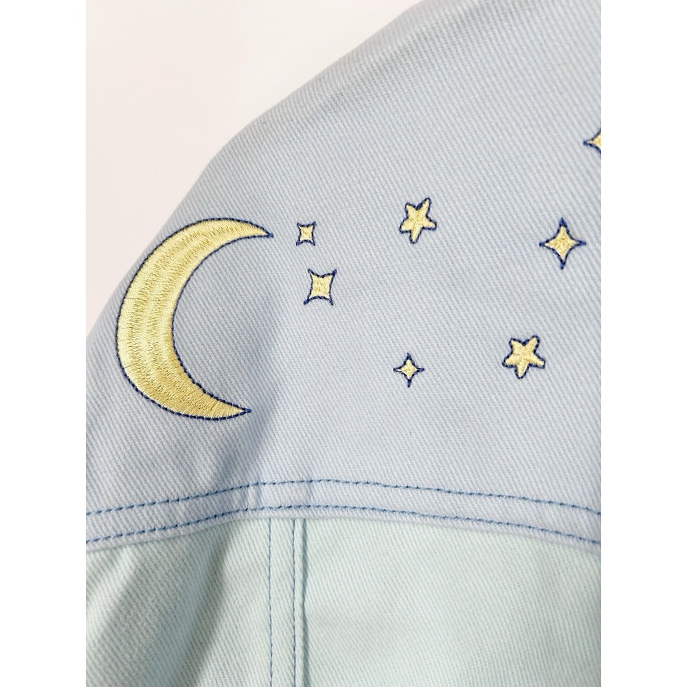 Disney Parks Hello Universe Stitch Button Up Denim Jacket Adult 1X Pastel NWT - Picture 4 of 9